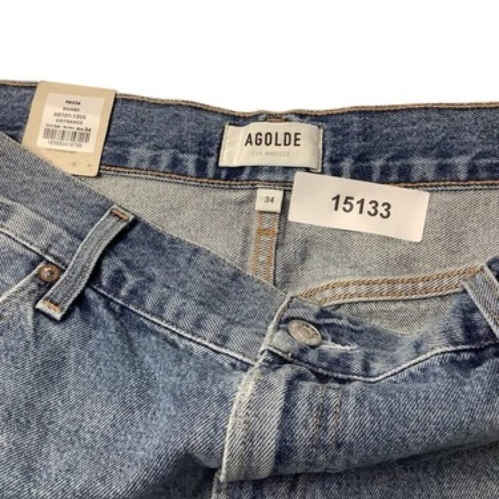 Agolde Light Blue Denim Carpenter Shorts - Picture 12 of 12
